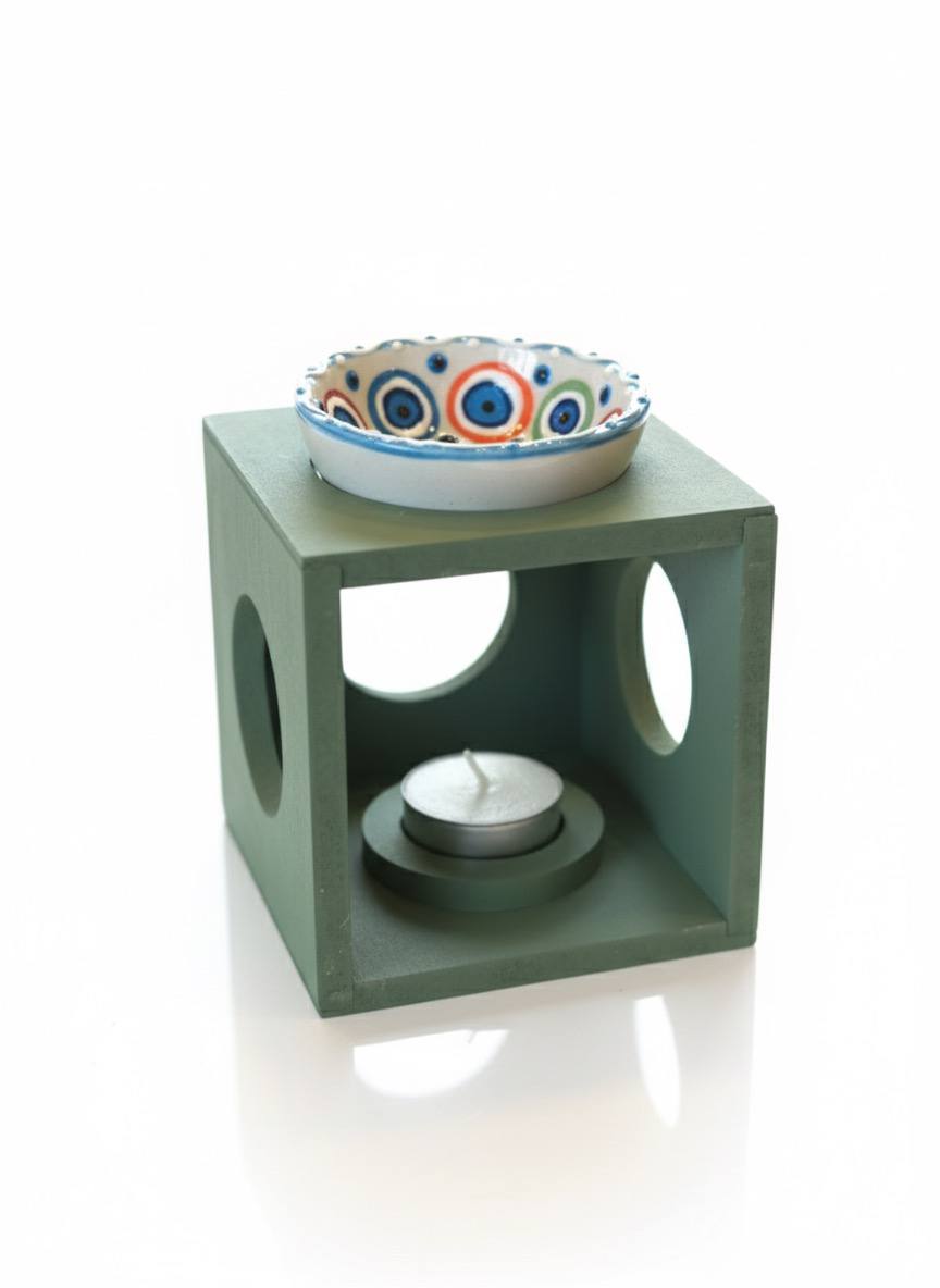 Dara Wood Vase With Handmade Plate